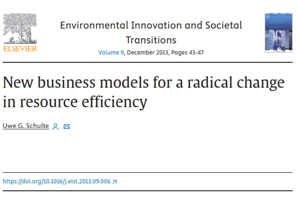 Publication: 'New business models for a radical change in resource efficiency'