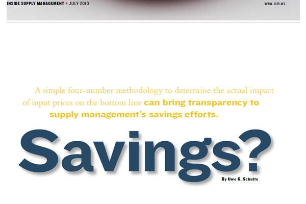 Publication: 'Procurement Savings'